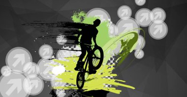 BMX binici illüstrasyon