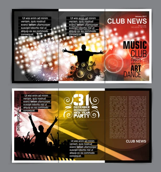 Discoteca partito layout brochure — Vettoriale Stock