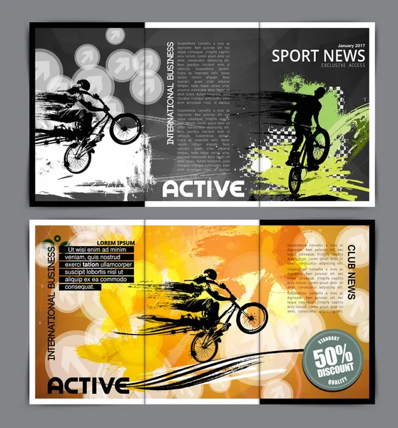 Disposizione brochure sportiva — Vettoriale Stock
