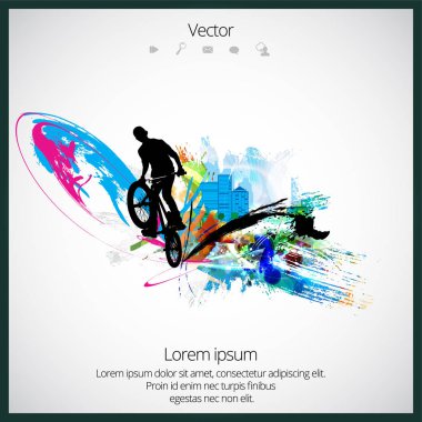 BMX freestyle illüstrasyon