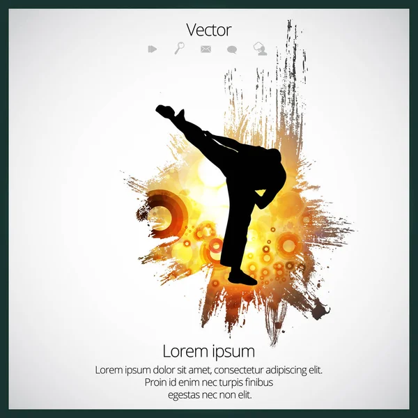 Karate warrior illustratie — Stockvector