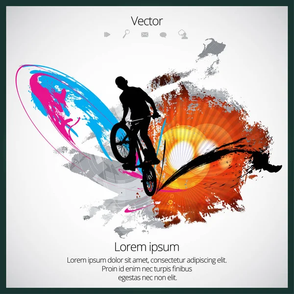 BMX ilustración de estilo libre — Vector de stock