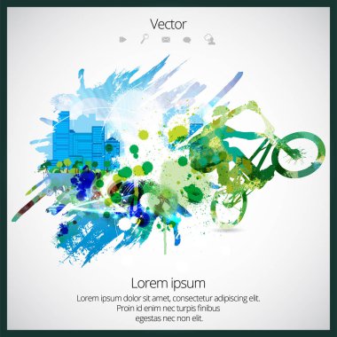 BMX motorcu illüstrasyon