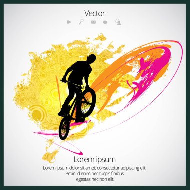 BMX motorcu illüstrasyon