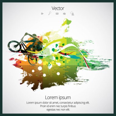 BMX motorcu illüstrasyon
