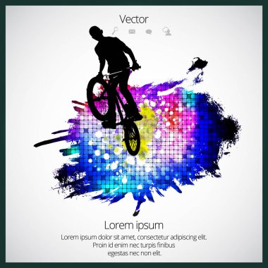 BMX motorcu illüstrasyon