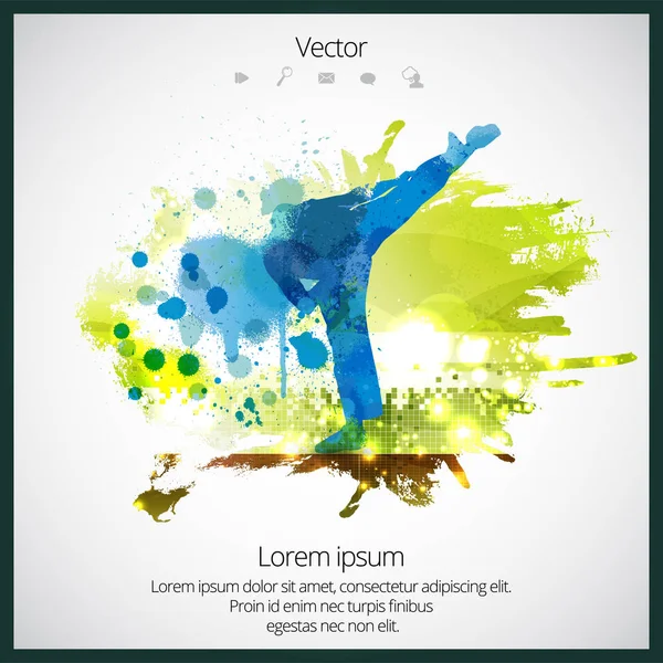 Karate vechter illustratie — Stockvector