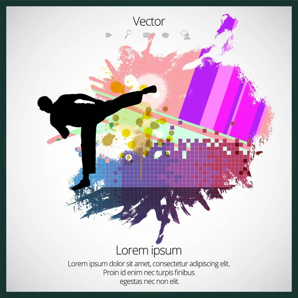 Karate vechter illustratie — Stockvector