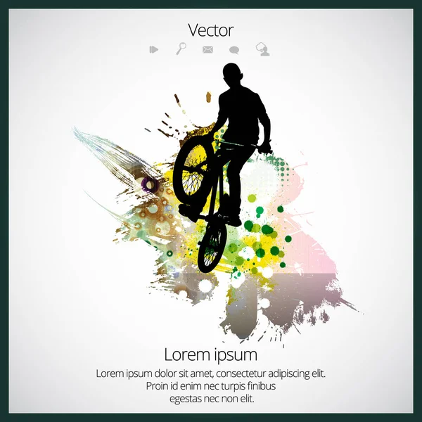 BMX biker illustrazione — Vettoriale Stock