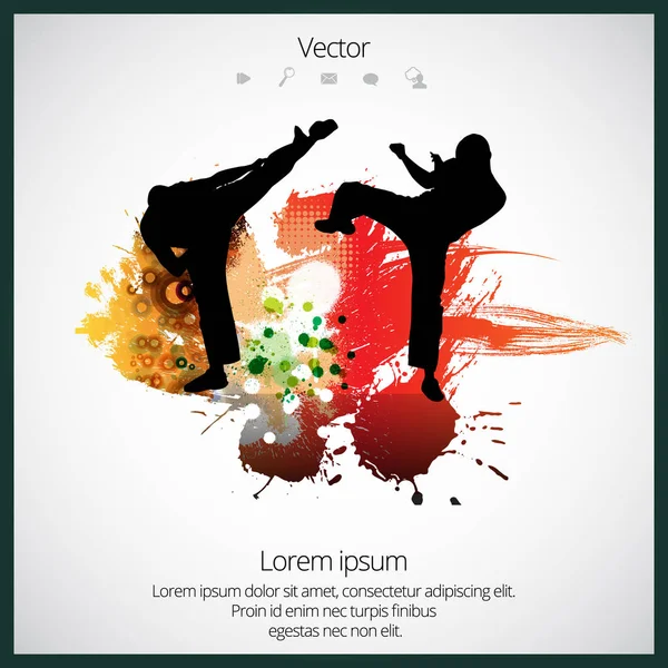 Karate fighters illustration — Stock vektor