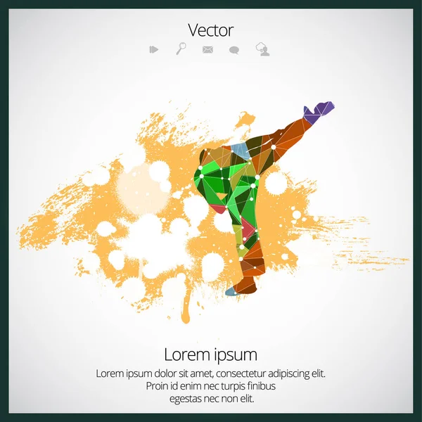 Karate vechter illustratie — Stockvector