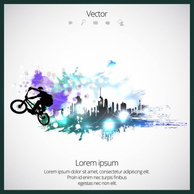 BMX motorcu illüstrasyon