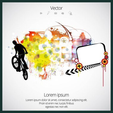BMX motorcu illüstrasyon