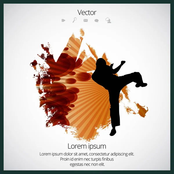 Karate krigare illustration — Stock vektor