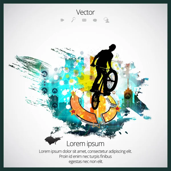 BMX motoros illusztráció — Stock Vector