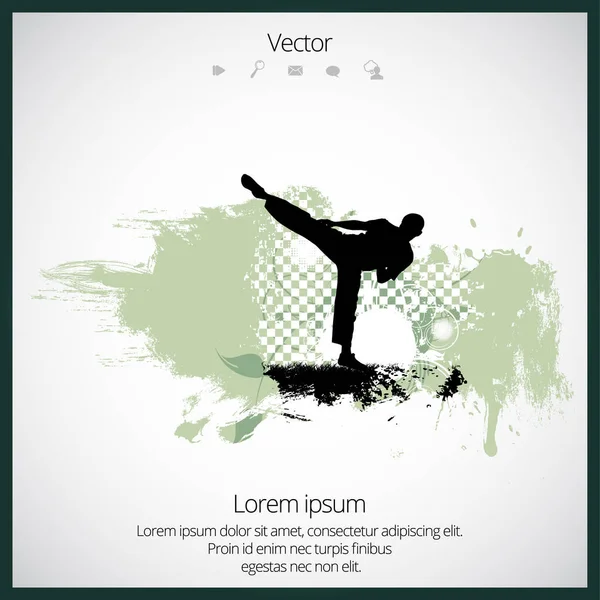 Karate warrior illustratie — Stockvector