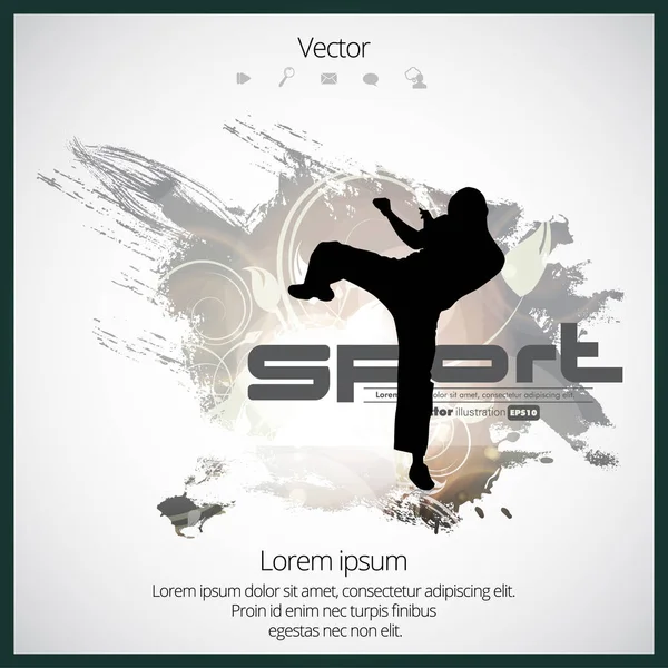 Karate warrior illustration — Stock Vector