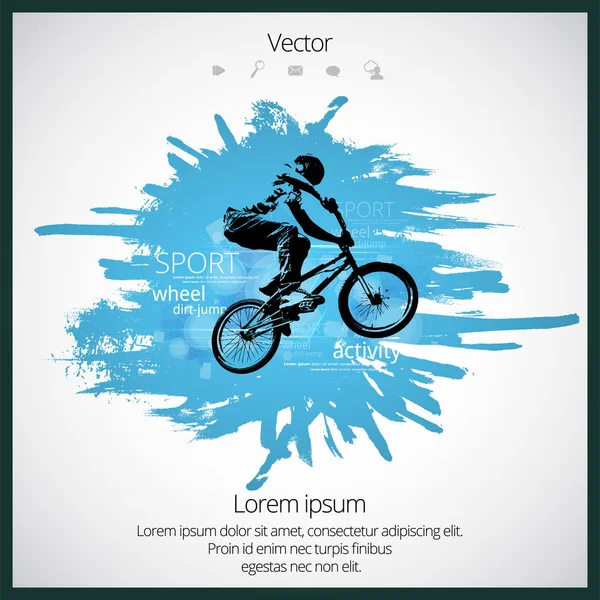 Silhouet van fiets jumper — Stockvector