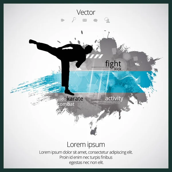 Karate warrior illustration — Stock Vector