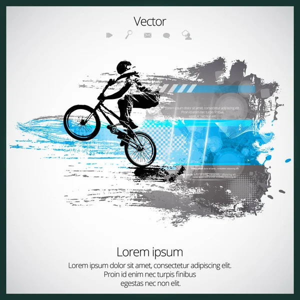 Silhouette of bicycle jumper — Stock Vector