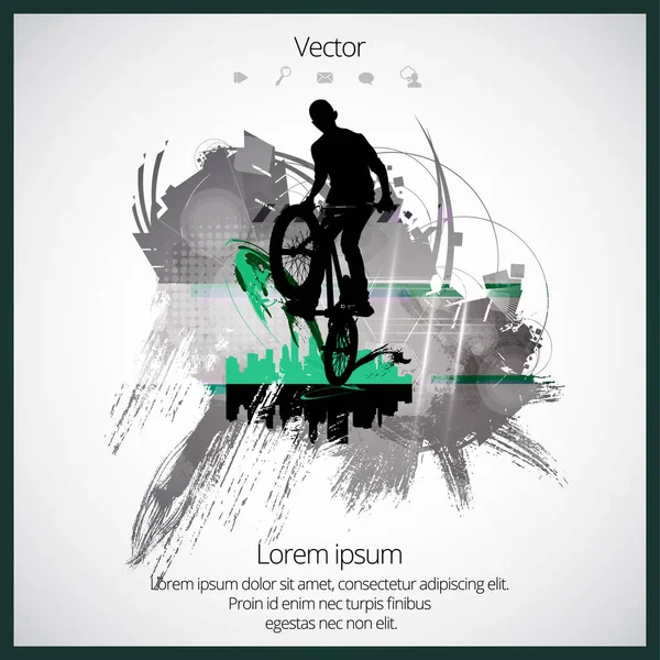 Silhouette du pull vélo — Image vectorielle