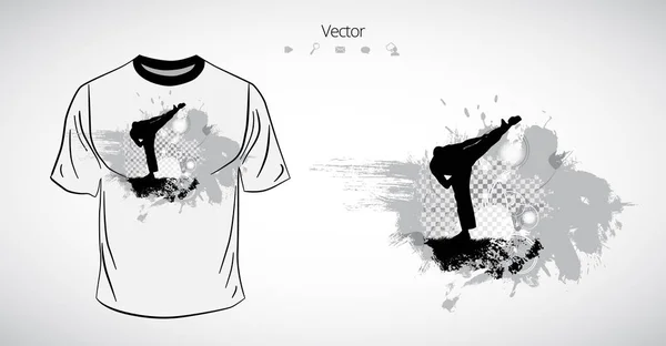 Modèle de T-shirt karaté — Image vectorielle