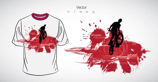 T-shirt fiets sjabloon — Stockvector