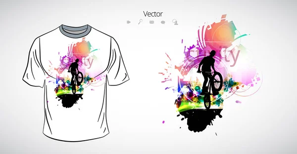 T-shirt-mall med sport illustration — Stock vektor