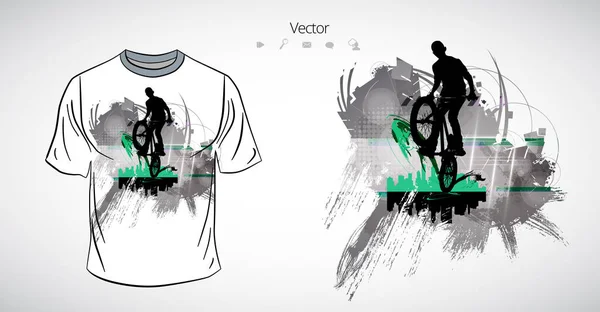 T-Shirt-Vorlage mit Sport-Illustration — Stockvektor