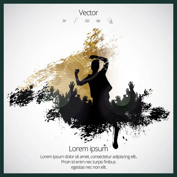 Silhouette of dancing people — Stock Vector