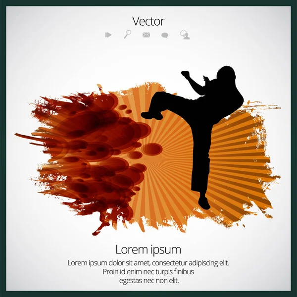 Silhouet van marathonloper — Stockvector