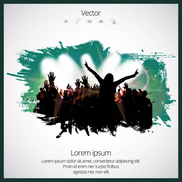 Silhouet van dansende mensen — Stockvector