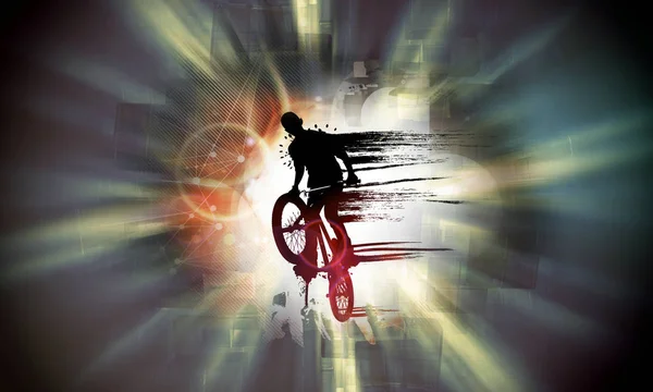 自転車ジャンパーの図 — ストック写真
