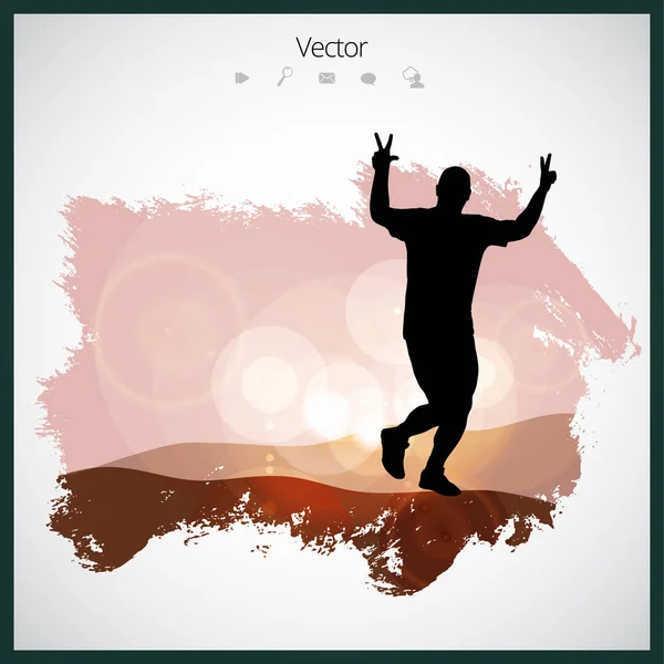 Silhouette of marathon runner — Stock Vector