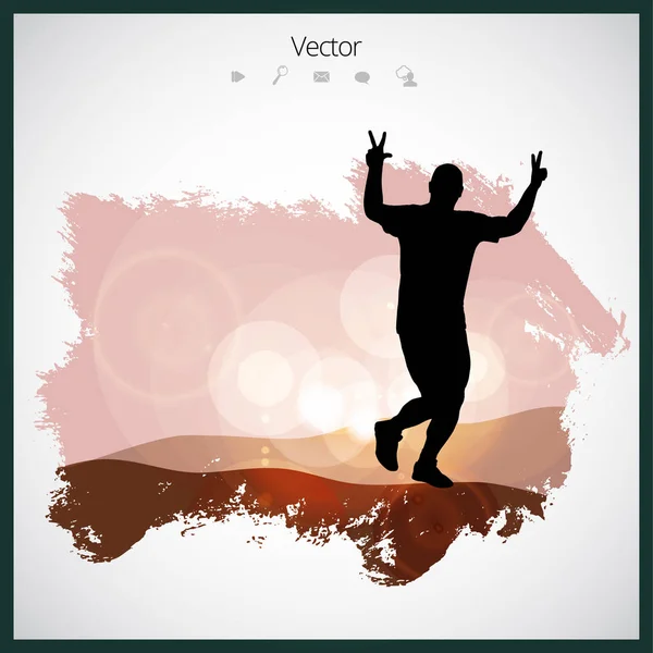 Silhouet van marathonloper — Stockvector