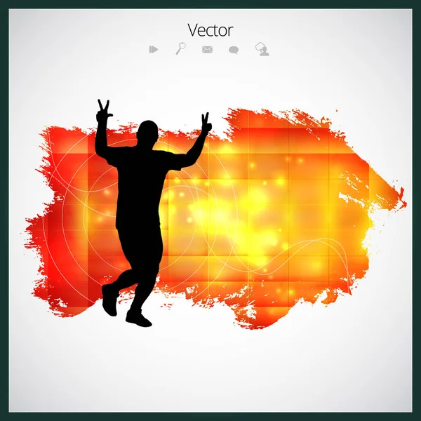 Silhouette of marathon runner — Stock Vector