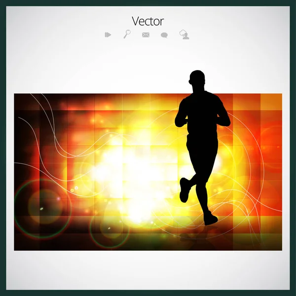 Silhuetten av maratonlöpare — Stock vektor