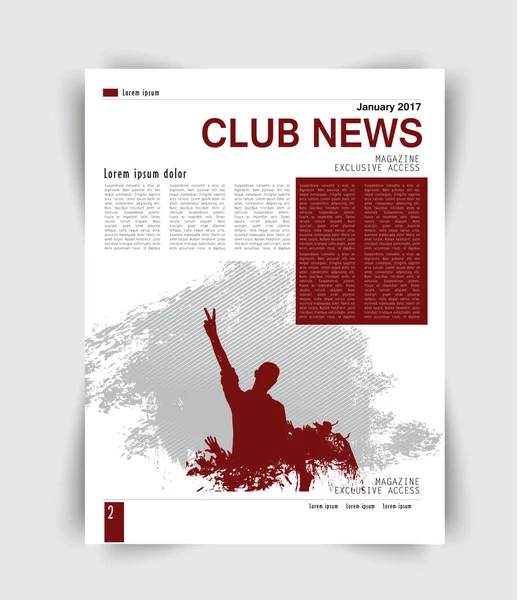 Diseño del folleto con noticias del club — Archivo Imágenes Vectoriales