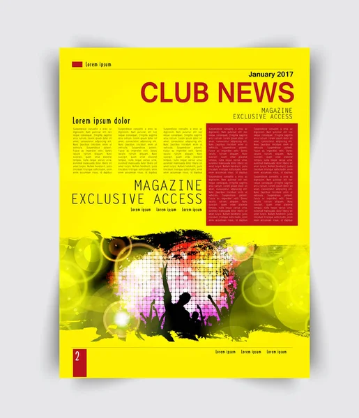 Layout della brochure con notizie del club — Vettoriale Stock