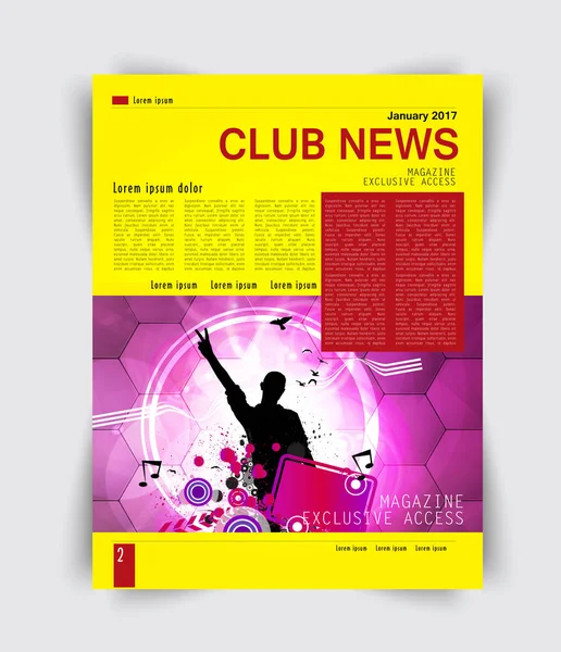 Club Haberler düzeniyle broşürü — Stok Vektör