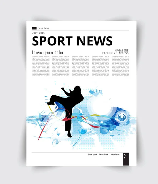 Broschüre-Layout mit Sportnachrichten — Stockvektor