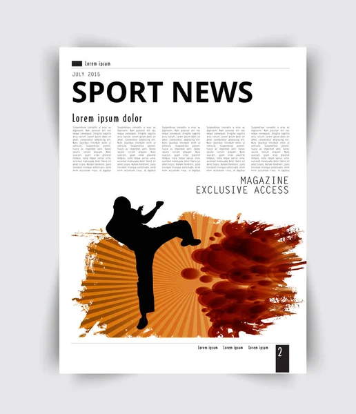 Brochure layout with sport news — Stock Vector