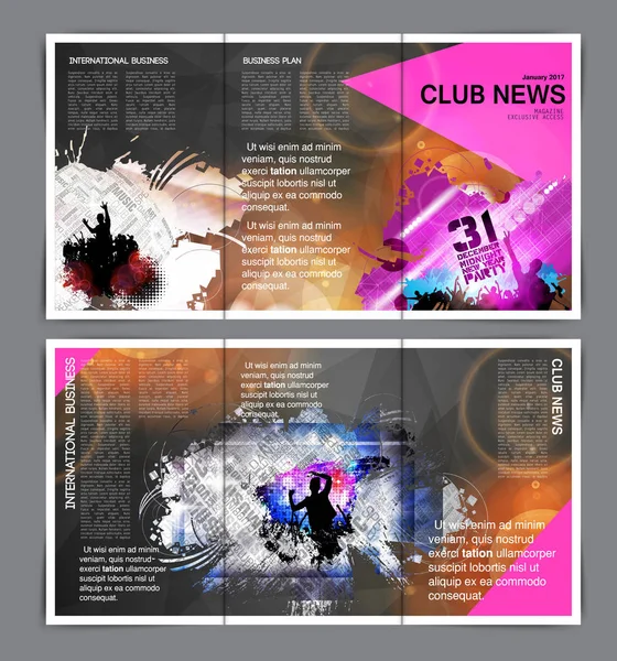 Broschüre-Layout mit Party-Illustration — Stockvektor