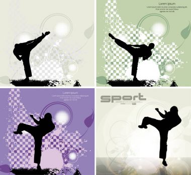 Karate spor illüstrasyon