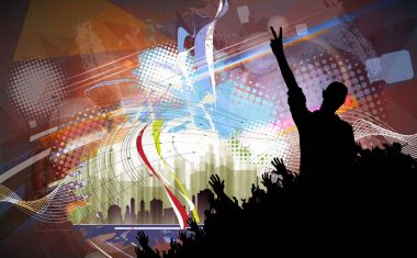 Dans eden insanların silueti