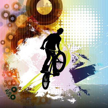 BMX binici illüstrasyon