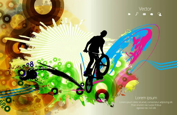 BMX rider illusztráció — Stock Vector