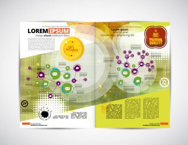 Infographic elemanları ile iş dergi düzeni