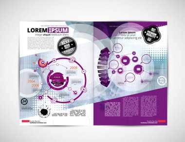 Infographic elemanları ile iş dergi düzeni