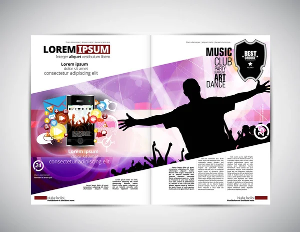 Music magazine layout — Stock Vector